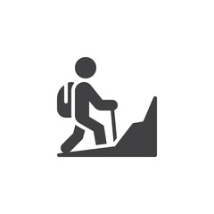 Hiking, climbing vector icon
