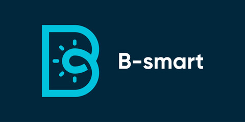 Letter B initials smart logo design. Icon symbol vector EPS 10.