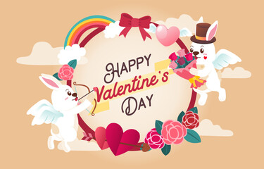 Obraz na płótnie Canvas Happy Valentine's Day. Romantic Valentine design element. Festive decorative object
