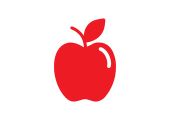 Vector red apple icon. Simple Apple in flat style.