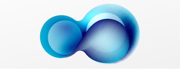 Fluid abstract background. Liquid color gradients composition. Round shapes and circle flowing design for wallpaper, banner, background or landing