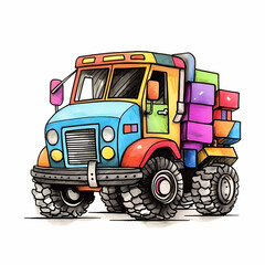 Drawing Truck Family