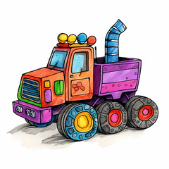 Drawing Truck Family