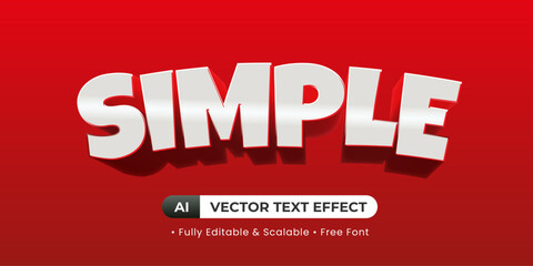 Fototapeta premium editable font style Simple Red Text Effect