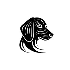 Dog vector logo design, simple, transparent background, icon