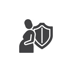 Pregnancy insurance vector icon