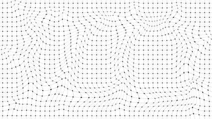 3D digital wave connected by dots and lines on a white background. Technological wave. Digital flow structure. Cyber technology background. Vector illustration.