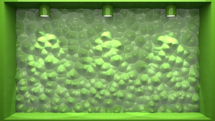 Abstract green showcase background. Site template. 3d