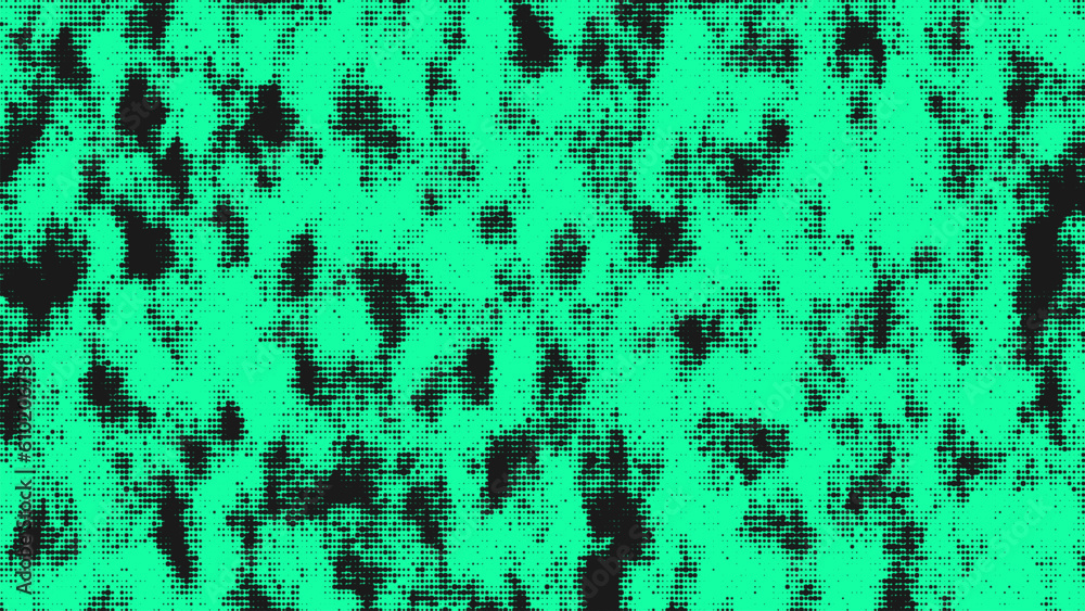 Poster abstract background with black dots on green background. grid of blinking dots. the flow of scientif