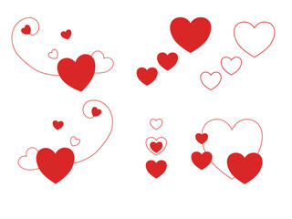 valentine card with hearts vector red heart icon Symbol