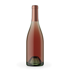 3d illustration of a wine bottle without label. White background with shadow.