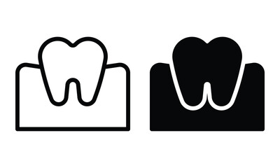 Gum icon with outline and glyph style.
