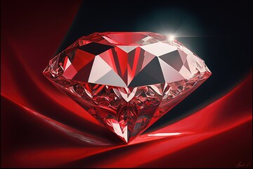 Fototapeta na wymiar Diamond on red