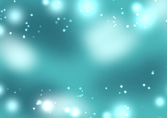 青いキラキラほわほわの発光した光の玉ボケ背景画像素材