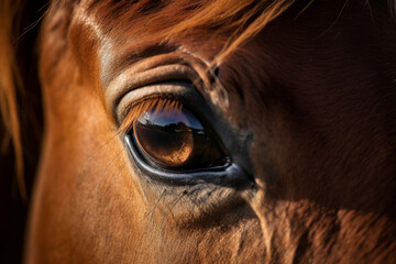 eye of the horse, view of beauty of horse, AI Generated