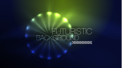 Circles with bright neon shiny light effects, abstract background wallpaper design