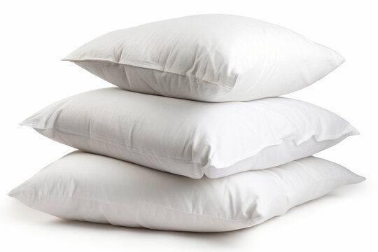 soft pillow, white pillows, isolated pillows, AI Generated