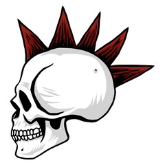 Skull Punk Head Illustration