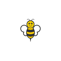 Bee icon White background.