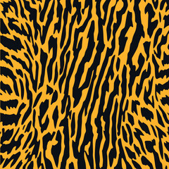 Seamless tiger pattern background. Black and orange camouflage skin background. Abstract animal skin pattern