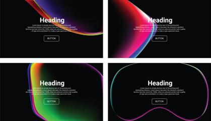 Set of apple Landing page designs with their gradient animation abstract background