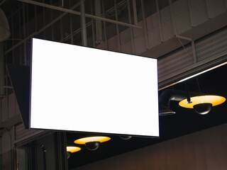 Mock up LCD Screen Blank digital tv Media display indoor Public building 