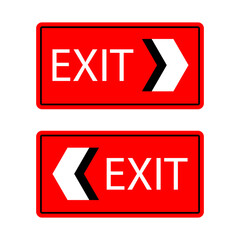 Left and right exit signs. Exit icon. Vector illustration.