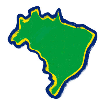 recommend clip art: Brazil map hand drawn digital design of brazil map with thick outlines isolated on transparent background