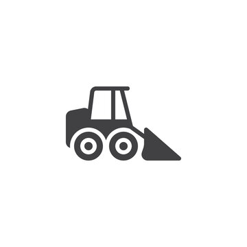Skid-steer loader vector icon