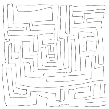 Labyrinth riddle puzzle simple idea black sketch