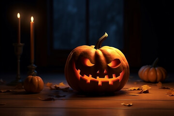 Halloween cartoon at night Generative AI