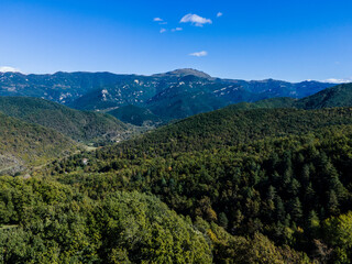 Naklejka premium Autumn landscape in La Garrotxa, Girona, Spain.