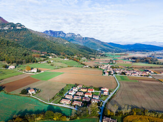 Fototapeta premium Autumn landscape in La Vall D En Bas, La Garrotxa, Girona, Spain.