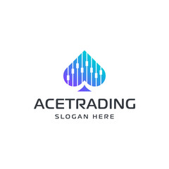 Modern ace combination logo and trading chart. It is suitable for use as a trading logo.