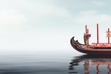 Obraz premium Dragon boat festival day lake. Generate Ai