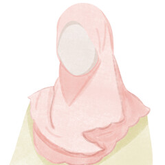 Cartoon character,beautiful muslim women wearing hijab with praying,creative with illustration in flat design.