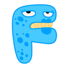 F girl monster cute illustration
