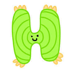 H girl monster font cute