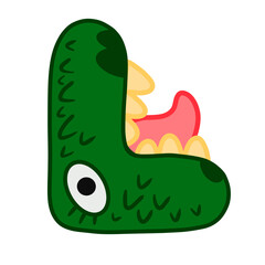 L girl monster illustration cute 