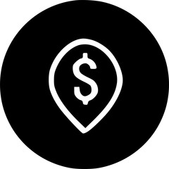 money location icon, sign, symbol, vector, art