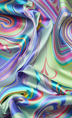 Abstract satin textured fabric background with pleats.