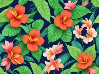 Fototapeta premium 3D Flowers Realistic Tumbler Warp Pattern, AI Genarated Tools Illustrations