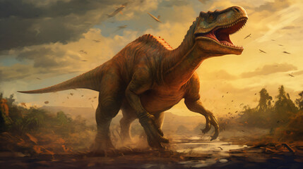 Obraz na płótnie Canvas Dinosaur in forest