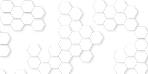 Abstract hexagon background. Abstract white and grey seamless hexagon pattern background. Abstract hexagonal concept technology background. Vector Illustration