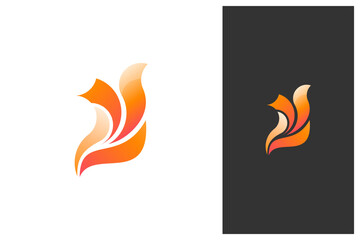 modern minimal fox logo design with gradient color