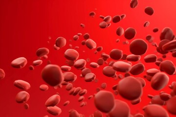 Vibrant Intricacy: Photorealistic Red Blood Cells Suspended in Organic Ambiance