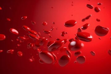 Vibrant Intricacy: Photorealistic Red Blood Cells Suspended in Organic Ambiance