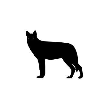 Wolf Silhouette for Logo Type, Art Illustration, Pictogram, Website, Apps or Graphic Design Element. Vector Illustration
