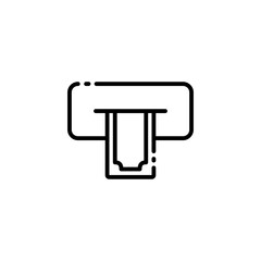 ATM. Line icon, black, ATM with money. Vector icon.