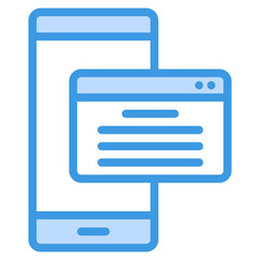 Website smartphone blue line icon, use for website mobile app presentation